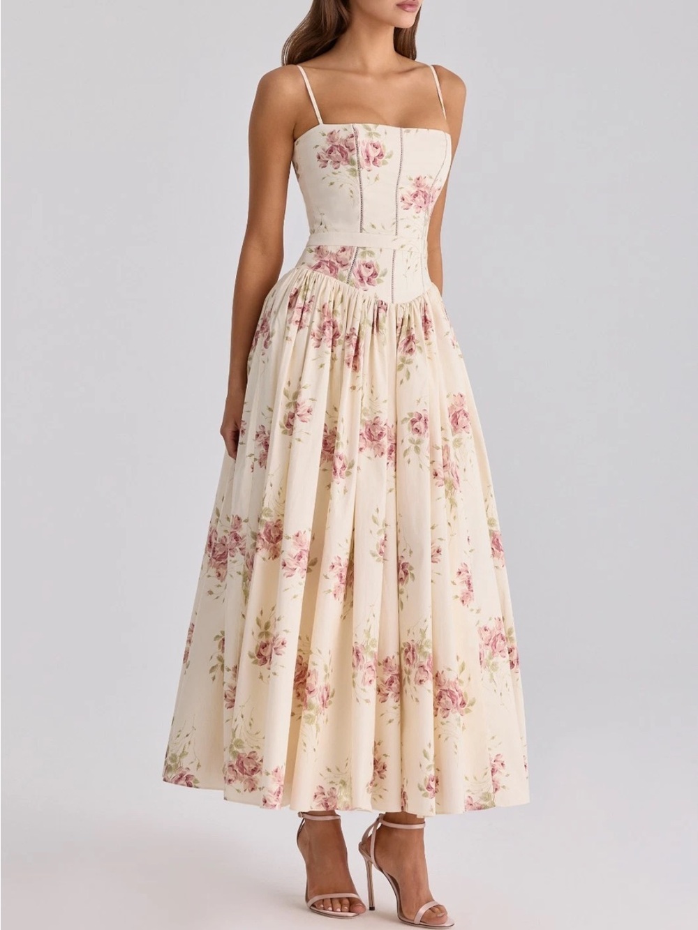 House of CB ysabella ivory vintage print cotton Dress